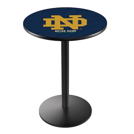 Holland Bar Stool Co 36" Blk Wrinkle Notre Dame (ND) Pub Table, 36" dia. Top L214B3636ND-ND